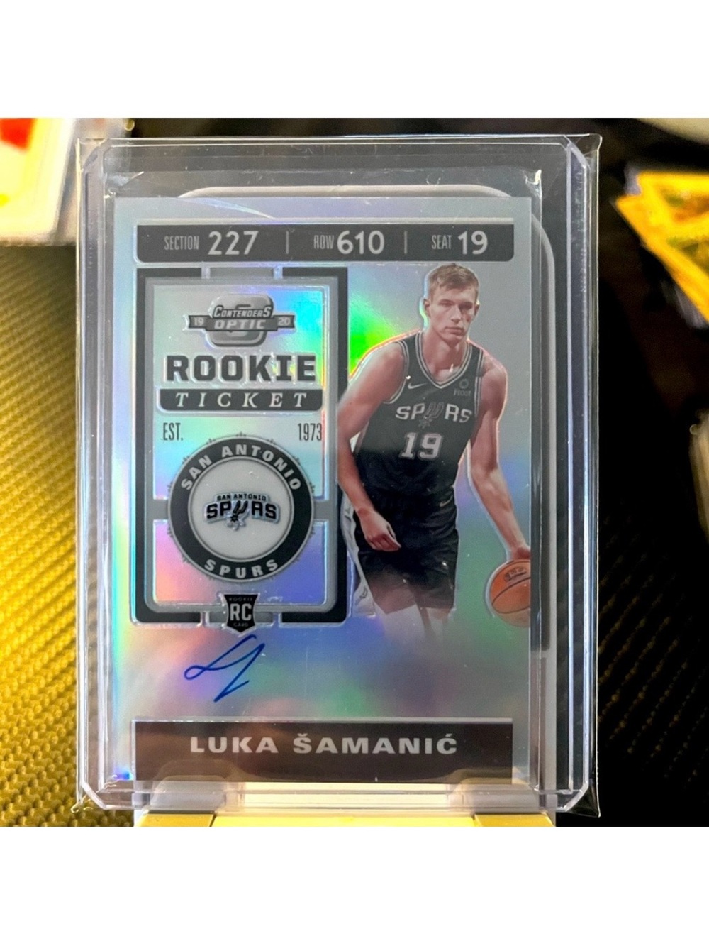 Spurs 2019 Luka Samanic Autograph NBA Rookie Trading Card Contenders Optic #119